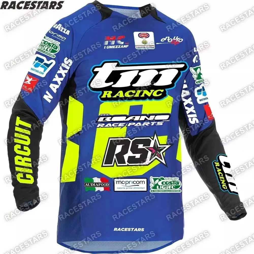 2026 Men's Sunscreen Off Road Motorcycle Sportswear Tm Racing Long Sleeve Off Road Motorcycle Endurance Race Mountain Bike Shirt