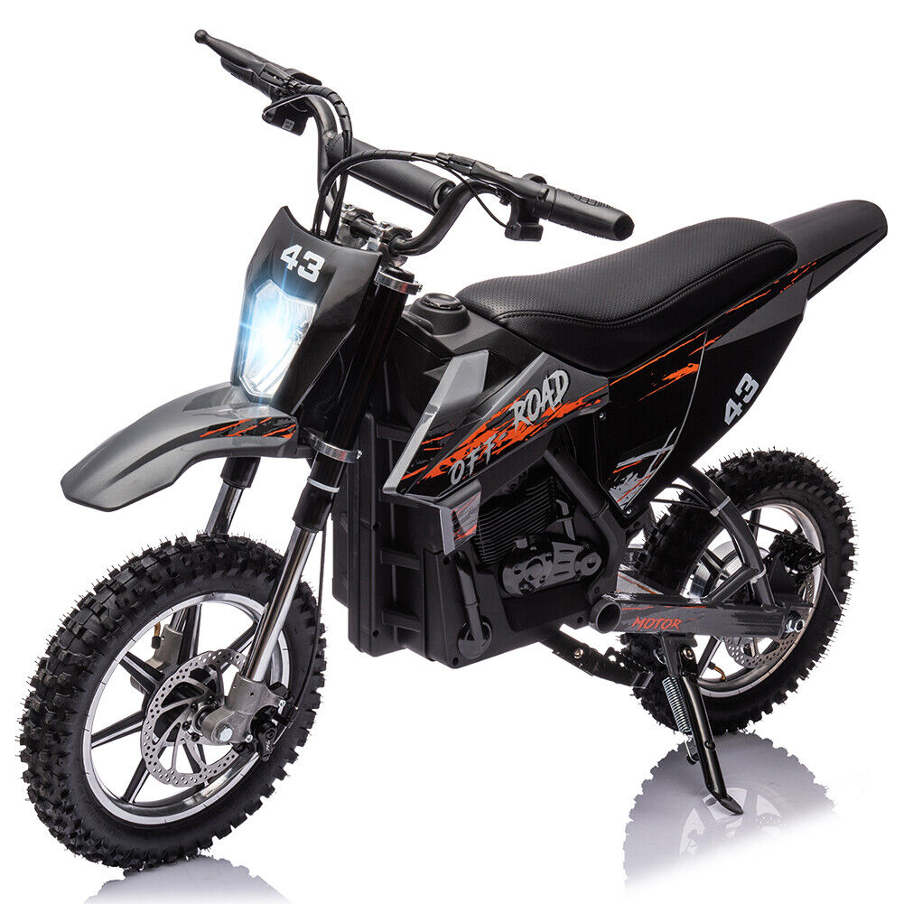 350W/500W Electric Dirt Bike for Kids with Variable Speed and LED Lights - 36V