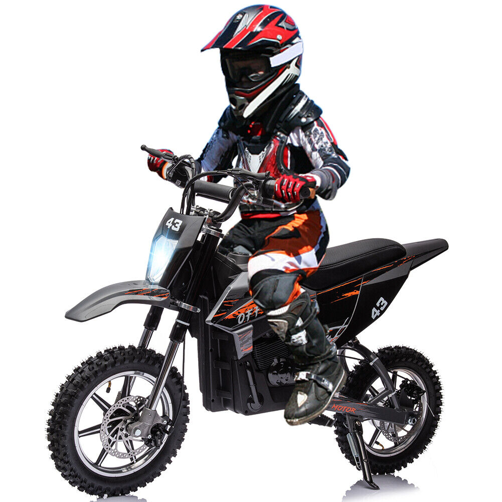 350W/500W Electric Dirt Bike for Kids with Variable Speed and LED Lights - 36V